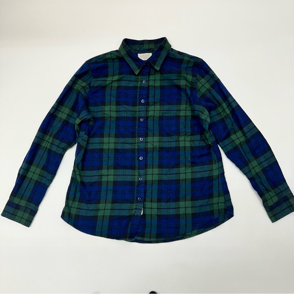 Weatherproof Vintage Plaid Flannel Button Down Shirt Womens Size Large